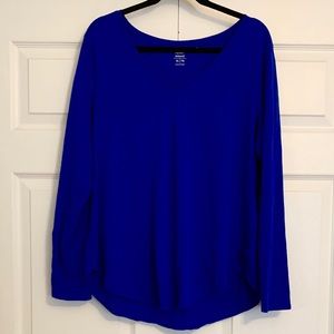 Long sleeve relaxed royal blue shirt